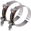 Glarks 2 fascette stringitubo a T in acciaio inox da 70-80 mm per tubo flessibile di aspirazione turbo, morsetti per intercooler (70-80 mm)