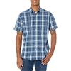 Amazon Essentials Camicia in Popeline a Maniche Corte Regular Fit Uomo, Blu Marino Motivo Quadri Medi, S