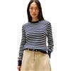 Tommy Hilfiger Donna Pullover Cable Fine Motivo a Trecce, Multicolore (Dark Night Navy/Ivory Silk STP), XXXL