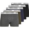 JACK & JONES - Boxer da Uomo, Confezione da 5 Pezzi, Essenziali, con Logo, Stile jacbasic, Grigio - Verde - Blu - Nero - Bianco, XL