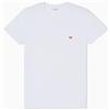 EMPORIO ARMANI T-Shirt Girocollo da Uomo con Logo Lucido Bianco, L