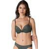Lovable Bikini Reggiseno con Ferretto Push-up Plain Lurex Donna, Verde Fango, 75B