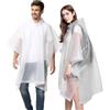 Keratobleem Poncho Antipioggia Riutilizzabile,2 Pezzi Mantelli Impermeabile EVA con Cappuccio,Asciugatura Rapida Mantella Pioggia Donna & Uomo,per Trekking, Campeggio, Escursioni, Viaggi-Bianco