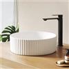 EMKE Lavabo da appoggio rotondo, 36,0 x 36,0 x 11,5 cm, in ceramica, per WC degli ospiti e bagno, senza foro per rubinetto, bianco