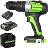Greenworks GD24DD60K2 Trapano Avvitatore a Batteria con Motore Brushless, 0-1750 giri/min, 2 Marce, 60Nm di Coppia, Custodia per il Trasporto, Batteria 24V e Caricabatterie, Garanzia 3 Anni