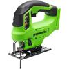 Greenworks 24V Brushless Seghetto alternativo, 3000 corse/min, taglio inclinato fino a 45°, 4 impostazioni orbitali, luce LED, attacco per aspiratore, senza batteria né caricabatterie, JS24L01-01