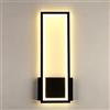 Comely Applique da Parete Interno, 16W 2000LM Lampada da Parete LED Moderna, Applique Quadrata Nera per Soggiorno Camera da Letto Scale Corridoio, Bianco Caldo 3000K