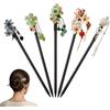 Quvxzy 5 pz bacchetta per capelli in legno vintage forcina cinese bacchette accessorio per capelli donna con fiori e ghiande decorate chignon, hairpin per capelli fai da te accessorio