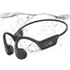 Guudsoud Cuffie Conduzione Ossea Bluetooth 5.4, Cuffie Subacquee per Piscina, Built-in MP3 32G Memoria Cuffie Corsa, Impermeabili IP68, Cuffie Sportive per il Nuoto, Surf, Ciclismo, Corsa