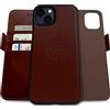 dreem Fibonacci compatibile con iPhone 13 Mini custodia a portafoglio/custodia antiurto 2 in 1 e folio in pelle vegana staccabile, compatibile con MagSafe, protezione RFID [Caffè]