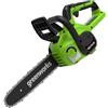Greenworks G40CS30II Motosega a Batteria, Lunghezza Barra 12-Pollice (30 cm), Velocità Catena 4,2m/s, 2,6kg, Auto-Lubrificante, SENZA Batteria 40V e Caricabatterie, Garanzia 3 Anni