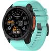 MELEJIA 26mm Cinturino di Ricambio Compatibile con Garmin Instinct 3 50mm/Fenix 8 51mm/Fenix 7X/7X Pro/6X Pro/Epix Pro 51mm, 26mm Ricambio Cinturino, Regolabile Silicone Cinturini-Verde Acqua