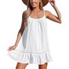 crazy bean Abito Estivo Donna Senza Maniche Copricostume da Spiaggia Traspirante Donna Abito Mare Casual con Spalline Sottili Traforate
