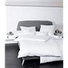 Janine Colors 31001 - Biancheria da letto in cotone makò effetto raso, tinta unita, 135 x 200 cm, 100% cotone, bianco, 155 x 220 cm + 80 x 80 cm