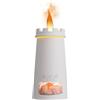 QUMOX Diffusore di Aromi Effetto Fiamma, Diffusore Oli Essenziali 80ml con Pietre di Sale, Luce Notturna, Luce Ambiente Colorata, Timer 1/3/5H, Spegnimento Automatico, Diffusore USB Type-C