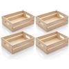 COSE DA CASA Set 4 Cassette in legno piccola per decorare decoupage porta pane frutta tavola CM 19X12 NATURALImultiuso contenitore