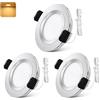 GeyouLux Set di 3 Faretti LED Soffitto 12V-24V DC, IP44 3000K Bianco caldo, 3W 300LM Faretti LED da Incasso per cartongesso, Foro 58-62mm Alluminio Faretti da incasso Cromo, Non dimmerabile