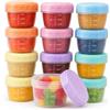 Huanmin Set di 12 piccole scatole per congelamento da 77 ml con coperchio in plastica, senza BPA, riutilizzabili, piccole scatole per congelare, contenitori per congelare snack, salse