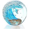 kanpura Sfera in vetro soffiato a mano dell'oceano, peso di carta, decorazione decorativa per casa e ufficio, oggetti da collezione in vetro, ideale per gli amanti dell'oceano (2,3 pollici)