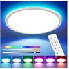 Oumida Plafoniera LED Soffitto Dimmerabile,RGB Rotonda Lampada LED Soffitto con Telecomando,24W Lampadario per Camera da Letto 3200LM,Moderno Plafoniera lP54 Impermeabile for Soggiorno Camera (30CM)