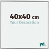 yd. Your Decoration - Cornice 40x40 cm - Argento Lucente - Cornice Decorativa Parete in Plastica con Vetro in acryl - Antiriflesso - 40x40 Cornice - Evry