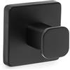 TATAY Appendini per il Bagno, Accessori per il Bagno Nero, Acciaio Inox e Zamak, Sistema di Fissaggio Doppio con Viti e Adesivi, Supporta Fino a 10 kg, Appendini Nero, Misure 6 x 4.6 x 6 cm
