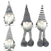 DUJSRZL 4PCS Gnomi di Natale in peluche lavorato a maglia Babbo Natale, fatti a mano, decorazioni da tavolo, decorazioni per la casa, decorazioni per camini da tavolo （Gambe lunghe grigie miste）