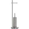 TATAY Porta Carta Igienica e Acciaio Inox Resistente Senza Forature | Misure 20,5x20,5x74,5 cm | Acciaio Inox Resistente | Accessorio Bagno Robusto ed Elegante | Facile da Pulire