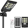 CREATESTAR Lampione Solare Led Esterno 300W, IP66 Impermeabile Faretto Stradale 6500K Lampada Stradale Solare con Sensore di Movimento Telecomando, Faro led esterno per Garage Terrazza Giardino Strada
