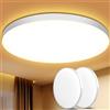 Swoieltr Plafoniera LED Soffitto 24W [2 Pezzi], Lampada da Soffitto 3000K 2000LM
