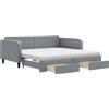 vidaXL Letto da giorno allungabile con cassetti grigio chiaro 100x200 cm in tessuto