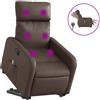 vidaXL Poltrona per massaggi con ausilio per la posizione eretta, elettrica, in Pelle finta marrone
