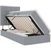 vidaXL Letto a castello con contenitore LED vidaXL con materasso, grigio chiaro, 90 x 200 cm, tessuto