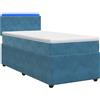 vidaXL Letto boxspring vidaXL con materasso e testiera, blu, 90 x 200 cm, in velluto