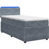 vidaXL Letto a molle con materasso grigio scuro 100 x 200 cm in velluto