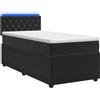 vidaXL Letto a molle con materasso nero 80 x 200 cm in velluto