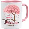 Jungle Mug La Suerte es Tener una Mamá Como Tú, tazza regalo per la mamma spagnola con fiori di ciliegio