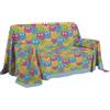 PENSIERI DELICATI Telo Copridivano 180 x 290 cm Made in Italy, Telo Copritutto 100% Cotone Puro, Fantasia Happycat Multicolor, Ideale Come Telo Arredo, Salvadivano o Copriletto Estivo (1 Piazza)