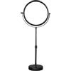Nicesail Specchio Ingranditore da Tavolo 5x Specchio Trucco Altezza Regolabile Specchio Cosmetico da Bagno Nero Specchio Bifacciale,Diametro 20 cm