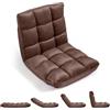 RELAX4LIFE Sedia da Terra Imbottita, Poltrona Pieghevole, Schienale Regolabile a 14 Livelli, Cuscino da Pavimento con Fodera in Peluche e Struttura in Acciaio, per Yoga, Meditazione (Marrone)