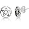 Withlovesilver 925 sterling Silver rotonda stella pentacolo orecchini