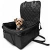 Relaxdays seggiolino auto per cani piccoli fino a 8 kg, cestino auto nero | pieghevole e robusto, 25x43x43 cm