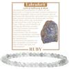 Ruby Bracciale Donna Pietra Naturale Vera 4 mm Sfaccettate Bracciale Pietre Naturali Labradorite Bracciale Perle Gioielli Donna