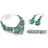 "Fatto a mano" Aqua Apatite verde rutilo quarzo gemma argento sterling 925 gioielli combinati