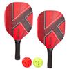 AKTIVE Set di 2 racchette da pickleball in legno con 2 palline e borsa per il trasporto, ideali per giocare in spiaggia