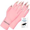 SAVILAND Guanti U V per Unghie in Gel Guanti Professional Protezione U V UPF200+, Senza Dita per Lampada per Unghie, Smalto Gel, Decorazioni, Asciugatura, Ciclismo, Guida, Pesca, Fitness Rosa