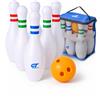 CT SPORTS Set di bowling gigante per adulti - 6 birilli jumbo, palla e borsa da