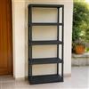 Dmora Armadio da esterno Damme, Scaffale outdoor, Armadio balcone multiuso, Armadietto da esterno, 100% Made in Italy, Antracite, 90x40h176 cm
