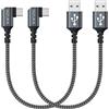 SIZUKA Cavo USB C Corto [2Pezzi 30CM] 3.1A Cavo USB Tipo C 90 Gradi Nylon Cavo USB Type-C Ricarica Rapida per Samsung Galaxy S21,Note 20,Z Fold 3,Huawei P50,Mate 40,MateBook,Xiaomi,OnePlus 9,Google Pixel