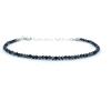 Eloboe essence Bracciale da donna in ossidiana nevosa pietra naturale 2mm di spessore in argento sterling regolabile da 16 cm a 19 cm